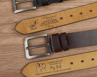 I Love Your Face Especially When It's Between My Legs Leather Belt, Custom Engraved Leather Belt, Wedding Anniversary Gift for Husband