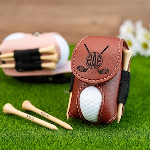 Sac de balles de golf personnalisé, mini porte-balles de golf, pochette élégante pour balles de golf, sac de golf en cuir avec tés, sac de voyage de golf, cadeaux de golf