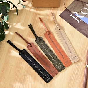 Jubileumsbokmärkespresent, Anpassat läderbokmärke, 3-årsjubileumsbokmärke, Present till bokälskare, Läderpresent till honom, Present till henne