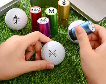 Custom Golf Ball Stamp with Ink, Monogram Golf Ball Stamp, Ink Ball Stamp, Golf Accessories, Golf Gifts for Men, Golfer Sport Gift for Him