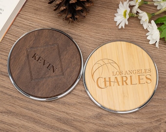 Personalized Wood Wireless Charger, Engraved 15W Mobine Phone Charger, Custom Name Wireless Charger, Groomsman Gift for Him, Gift for Dad
