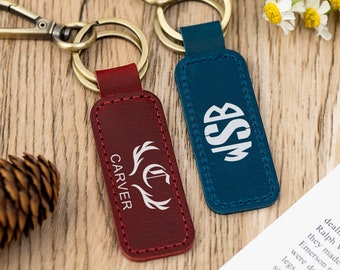 Custom Leather Keychain,Personalized Keychain for Man,Engraved Leather Key Chain,Groomsmen Gift,Wedding Gift,Men's Gift,Best Man Gift