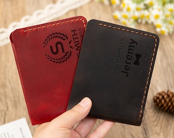 Fathers Day Gift,Custom Leather Wallet,Handmade Wallet For Man,Custom Best Man Gift,Groomsmen Gift,Wedding Gift,For Boyfriend,Leather Wallet