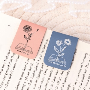 Marcapáginas magnético con nombre de flor de nacimiento, regalo de marcapáginas personalizado, regalo para ella, regalo de cumpleaños, regalo de graduación, regalo de Navidad para mamá