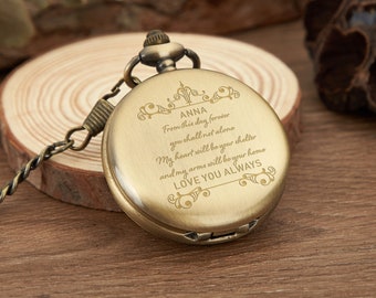 Reloj de bolsillo, regalo personalizado del Día del Padre, regalos de padrinos de boda, regalo del padrino, reloj de bolsillo grabado, regalos de boda, relojes de bolsillo personalizados, regalos para él