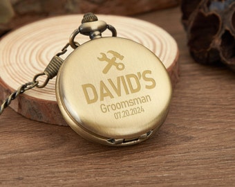 Pocket Watches,Engraved Pocket Watch with Name,Best Man Gift,Wedding Day Gift,Groomsmen Gifts,Pocket Watch,Fathers Day Gift,Holiday Gift