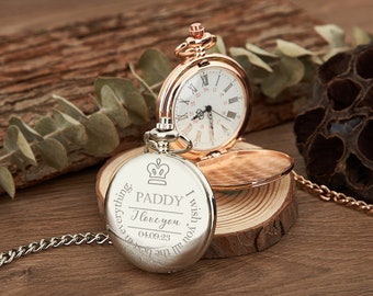 Nombre reloj de bolsillo personalizado, mejor regalo de padrinos, reloj de bolsillo con nombre personalizado, reloj de bolsillo grabado, reloj de bolsillo antiguo personalizado, regalo para hombres