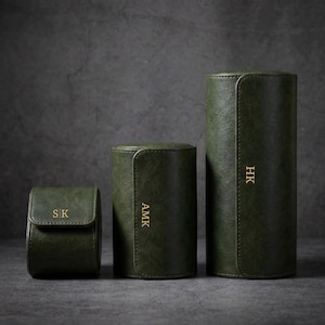 パーソナライズされたレザーウォッチボックス、3本の腕時計用レザーケース、トラベルウォッチケース、結婚式の花婿付添人へのギフト、ベストマンへのギフト、彼へのギフト