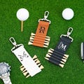 Golf Bag Tag Personalized Golf Tees,Leather Golf Tee Holder,Custom Men's Name Golf Bag Engraved Tee Gift for Golfer,Golf Accessories for Dad product logo