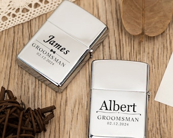 Cigarette Lighter Case,Personalised Engraved Lighter Refillable Gift,Customized Best Man Gift,Wedding Gift Groomsman Usher,Anniversary Gift