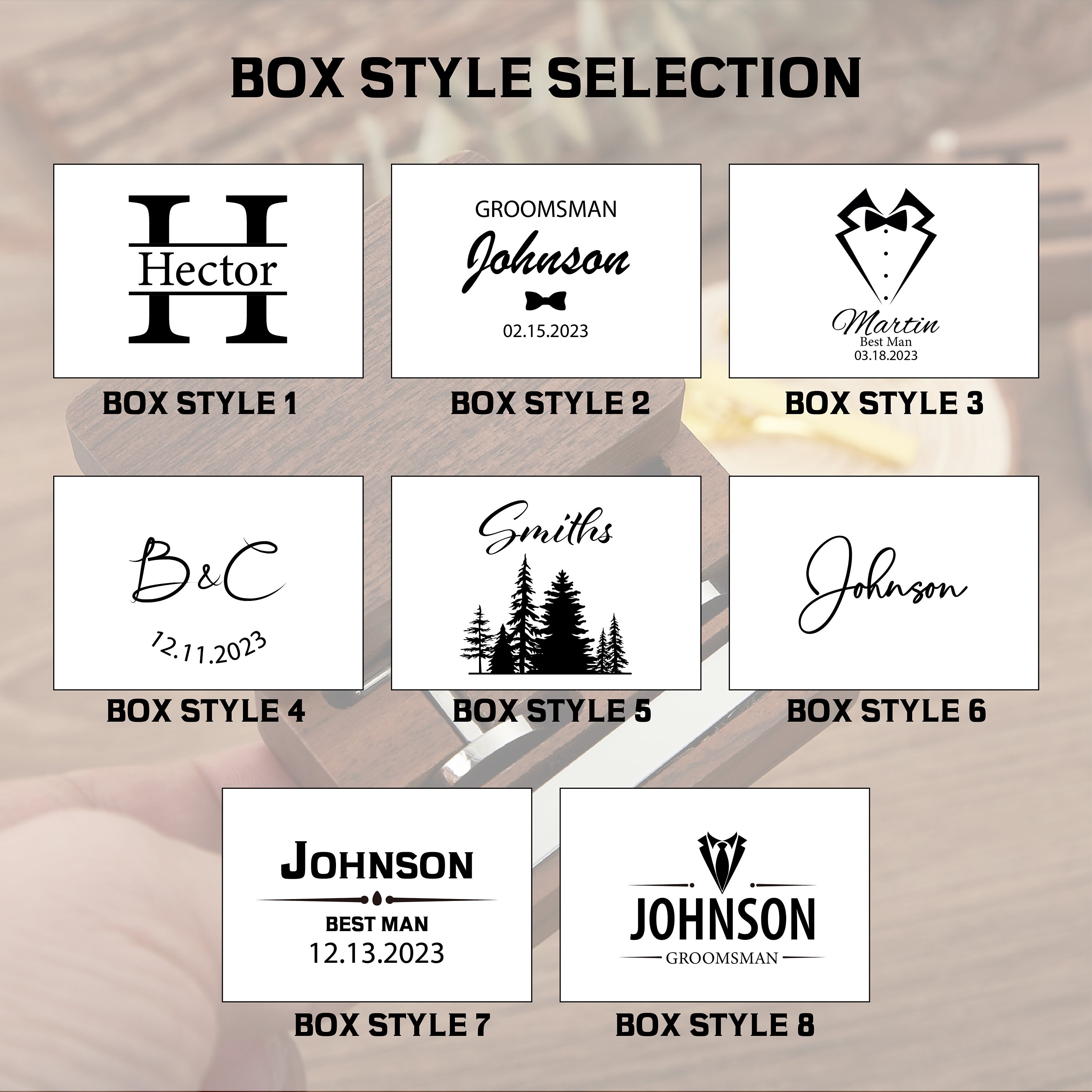 Personalisiertes Manschettenknöpfe Set - Gravur Möglich Mit Krawattenklammer In Geschenkbox