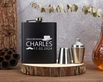 Flasque de mariage gravée pour occasion spéciale 6 oz, bouteille de vin personnalisée, cadeau meilleur homme, idée cadeau boisson mariage, cadeau fête des pères