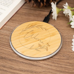 Name Customized Wireless Charger,Engraved Charger,Custom Name Qi Wireless Charger,15W,Groomsman Gift,Gift for Him Dad,Father's Day Gift image 7