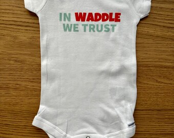Miami Dolphins Football in WADDLE we trust baby bodysuit