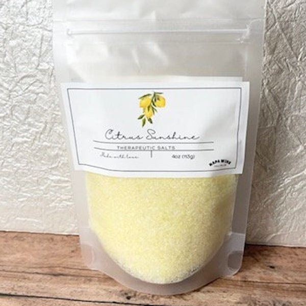 Citrus Sunshine Therapeutic Bath Salts - Refreshing Orange & Lemon Aroma, Natural Relaxation, Handcrafted by NapaWink