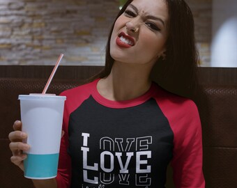 Love is all you Need Unisex Baseball Tee | Ribbed Knit Collar & Tear-away Label | Love Love Love Themed T-shirt