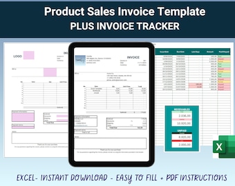 Excel Invoice Template + Payment Tracker | Auto Totals & Paid/Unpaid Status Log