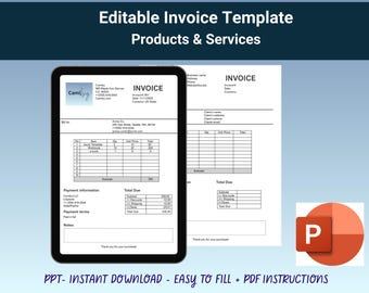 PowerPoint Invoice Template | Easy to Edit | Business, Products & Services