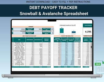 Excel Debt Payoff Tracker: Snowball & Avalanche Simulator (Digital Download)