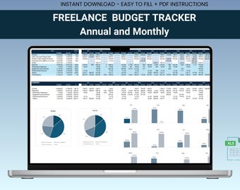 Freelance Budget Spreadsheet: Excel Income & Expense Tracker (PDF Instructions Included)