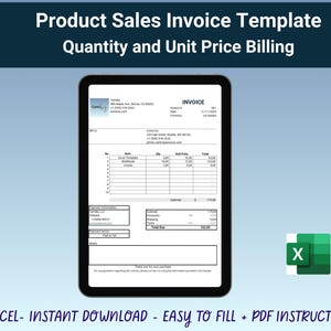 Excel Invoice Template for Products and Services