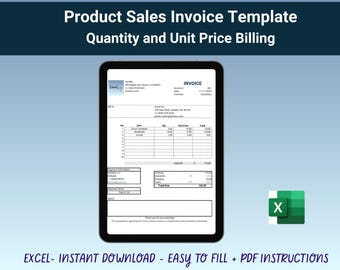 Excel Invoice Template for Products and Services