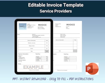 Service Invoice Template | PowerPoint Editable | Simple & Professional