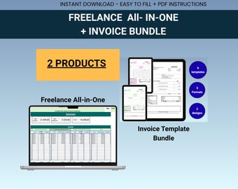 Freelance Planner Spreadsheet plus Invoice Template