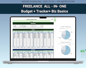 Freelancer Budget Excel Template: Income, Expense & Profit Tracker (Digital Download)