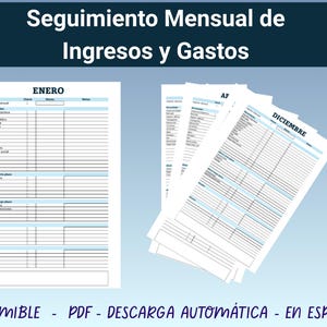Presupuesto mensual de costos y gastos  para imprimir| Tracker de gastos | Necesidades Ahorros Deuda | Rastrador de pagos mensuales