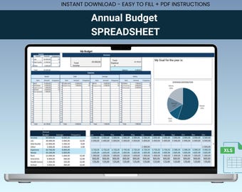 Easy Budget Spreadsheet: Annual & Monthly Income Tracker (Excel Download)