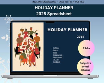 Holiday Planner Spreadsheet 2025 Christmas Planner