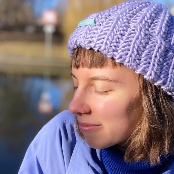 Crochet Beanie Mütze Chunky Pastell