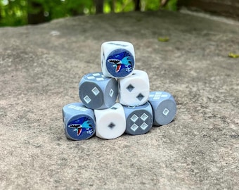 Blue Eyes White Dragon Dice Set: Yu-Gi-Oh! TCG, 3D Printed D6