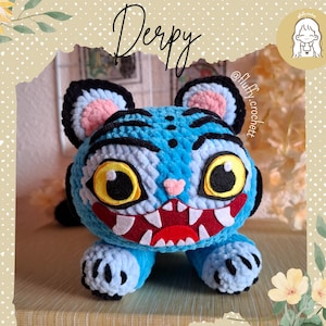 Blue tiger pattern - Fluffy.crochett