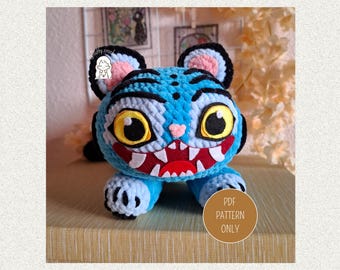 Blue tiger pattern - Fluffy.crochett
