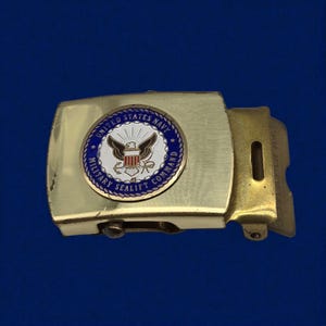 Rare Vintage Brass MSC Belt Buckle United States Navy Military Sealift Command
