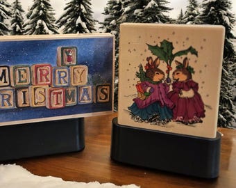 Susan Wheeler Holly Pond Hill Snow Bunnies & Jamie Carter Christmas Rubber Stamp