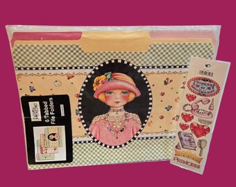 2004 Mary Engelbreit Charmed Life Y2K File Folders Vintage ME Princess Stickers