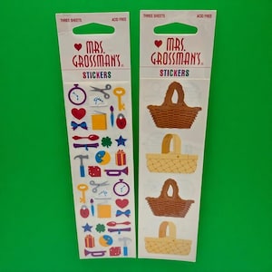 1999 Mrs. Grossman&#39;s Lot 6 Sheets Sealed HTF Rare Charms & Basket Sticker Strips