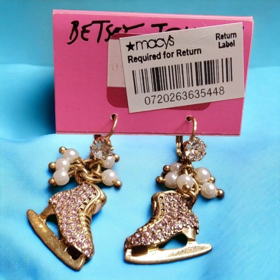 NWT Vintage Betsey Johnson Shimmery Pink Crystal … - image 8