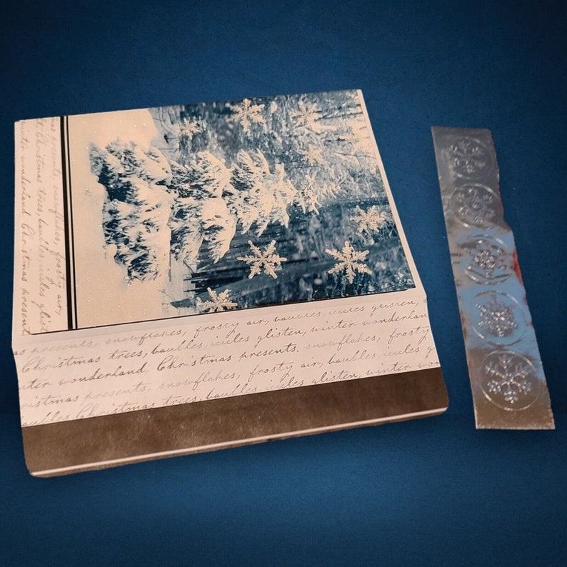 Sapin de Noël boisé scintillant enneigé 25 cartes de vœux de luxe Hallmark image 3