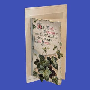 Winsch 1914 Die Cut Capodanno Nastro Azzurro Antica Cartolina d'auguri pieghevole