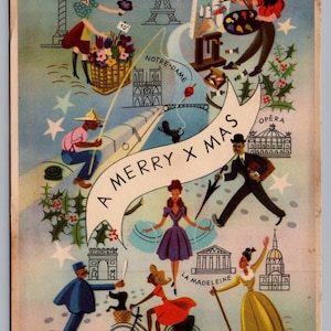 World War II Era Liberated Paris 1944 GI Christmas Card La Photolith L. Delaport