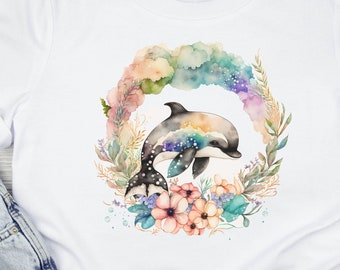 Aquarel Orka Shirt, oceaanshirt, respecteer de lokale bevolking, retro zeeleven t-shirt, walvisshirt, oceaandierenshirt