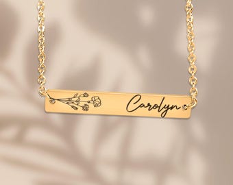 Birthflower Necklace Personalized Necklace Floral Necklace Mother's Day Gift for Mom Flower Birth Month Gift For Best Friend Gift For Wife