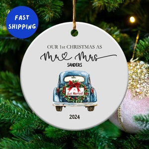 Adornos de boda, nuestra primera Navidad como esposo y esposa, regalo de Navidad para el primer matrimonio (2025), adorno para casarse, regalo de compromiso para recién casados