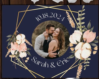 Personalized Wedding Guest Book, Custom Wedding Reception Guestbook, Wedding Signing Book, Engagement Party Photo Book, Hardcover Guestbook
