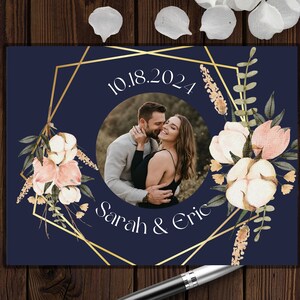 Personalized Wedding Guest Book, Custom Wedding Reception Guestbook, Wedding Signing Book, Engagement Party Photo Book, Hardcover Guestbook