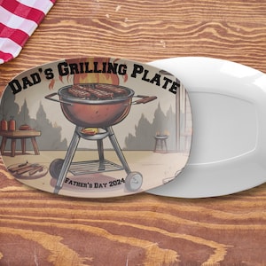 Personalized Dad Birthday Gift For Grandpa Grill Platter BBQ Gifts Dads Plate Grill Master Dad Gift from Kids Father&#39;s Day Custom Platter
